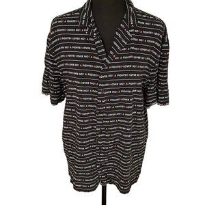 Divided By H&M Lover Not A Fighter Men’s Button Up S/S Shirt